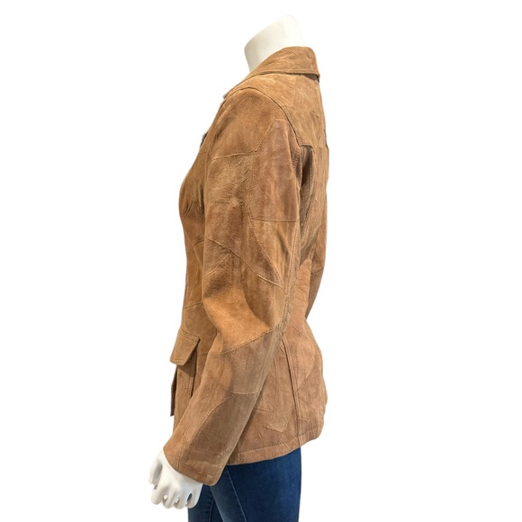 Vintage Tan Suede Western Patchwork Jacket - Picture 6 of 11